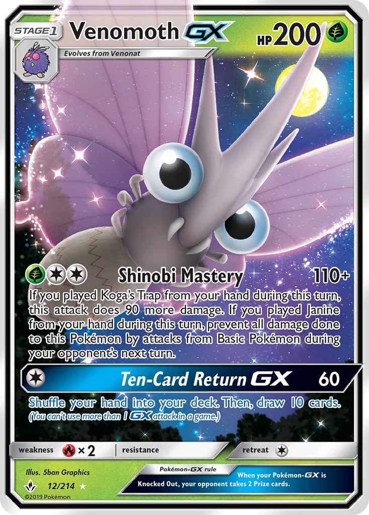 Venomoth GX (12/214) [Sun & Moon: Unbroken Bonds] | Mega City Incorporated