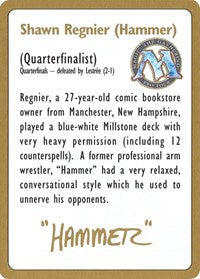 1996 Shawn "Hammer" Regnier Biography Card [World Championship Decks] | Mega City Incorporated