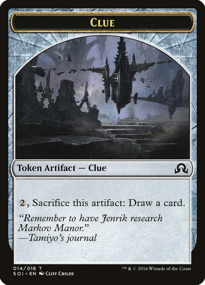 Clue (014/018) [Shadows over Innistrad Tokens] | Mega City Incorporated
