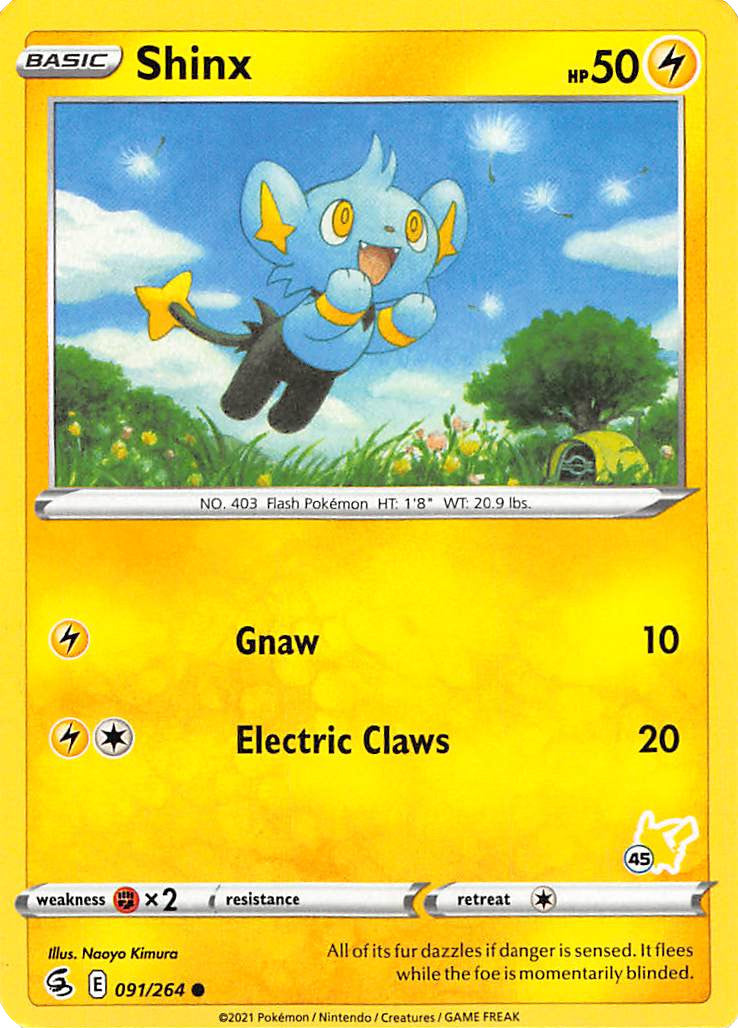 Shinx (091/264) (Pikachu Stamp #45) [Battle Academy 2022] | Mega City Incorporated