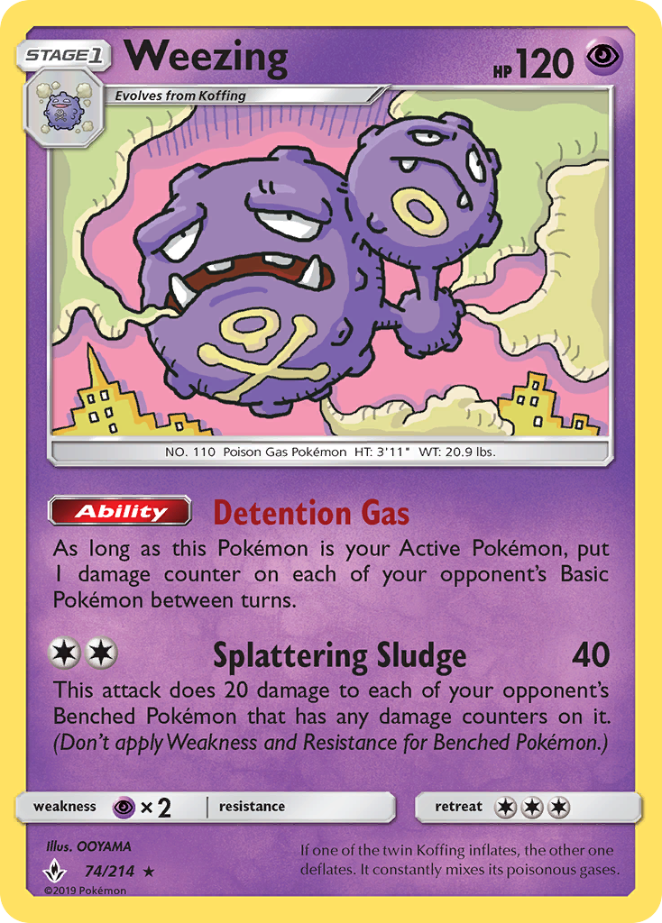 Weezing (74/214) [Sun & Moon: Unbroken Bonds] | Mega City Incorporated