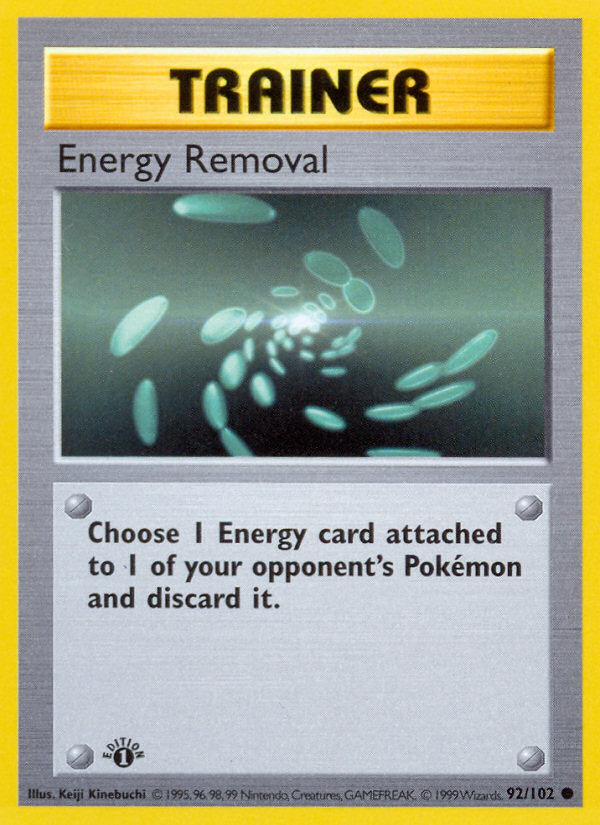 Energy Removal (92/102) (Shadowless) [Base Set 1st Edition] | Mega City Incorporated