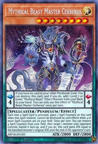 Mythical Beast Master Cerberus [MP18-EN185] Secret Rare | Mega City Incorporated