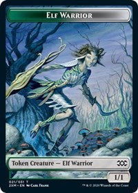 Elf Warrior // Plant Double-sided Token [Double Masters Tokens] | Mega City Incorporated