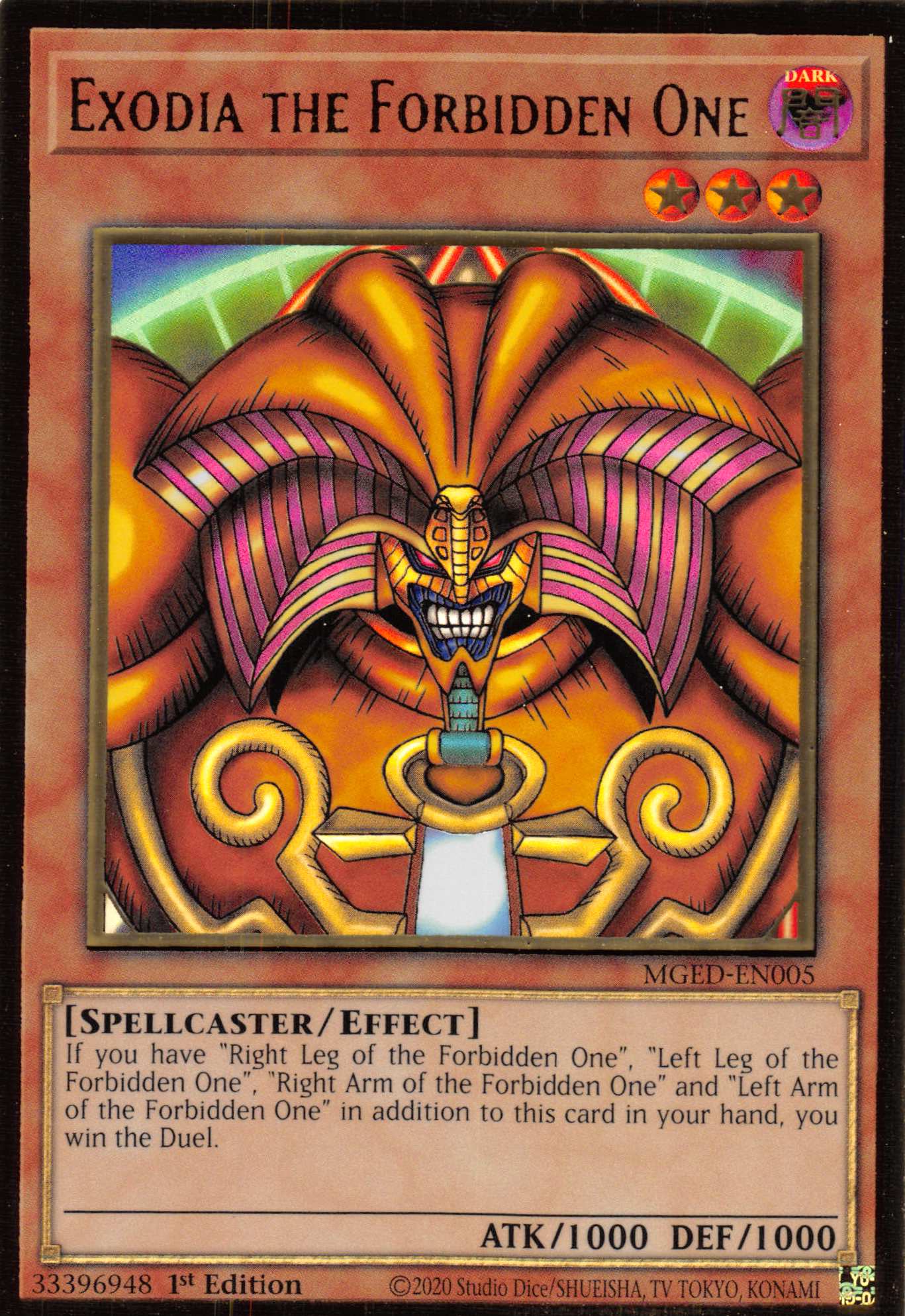 Exodia the Forbidden One [MGED-EN005] Gold Rare | Mega City Incorporated