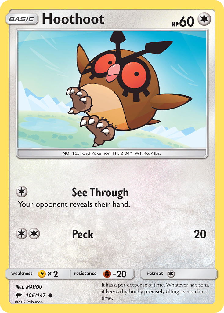 Hoothoot (106/147) [Sun & Moon: Burning Shadows] | Mega City Incorporated