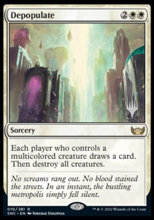 Depopulate (Promo Pack) [Streets of New Capenna Promos] | Mega City Incorporated