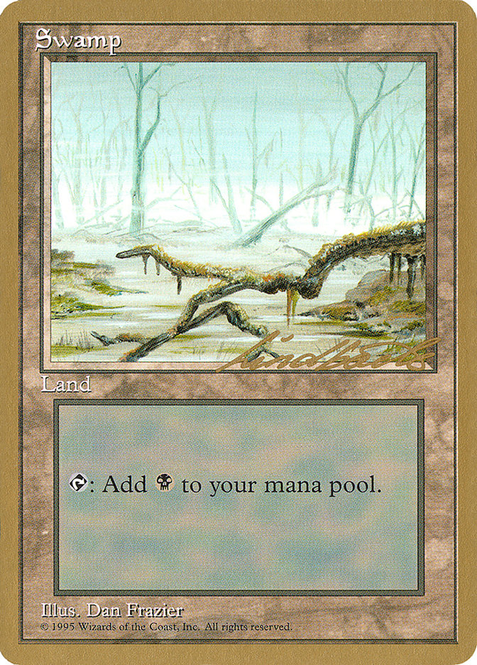 Swamp (ll372) (Leon Lindback) [Pro Tour Collector Set] | Mega City Incorporated