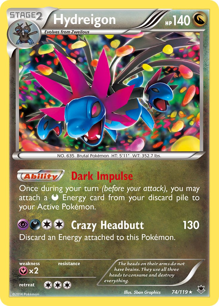 Hydreigon (74/119) (Cosmos Holo) (Blister Exclusive) [XY: Phantom Forces] | Mega City Incorporated