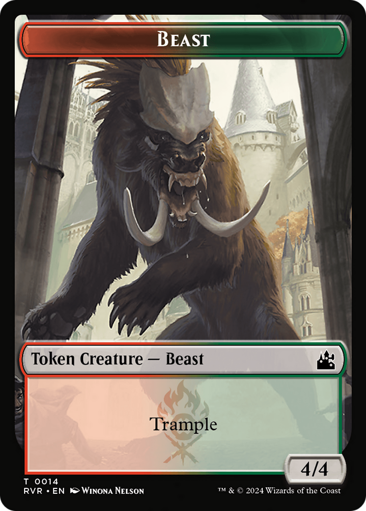 Bird // Beast Double-Sided Token [Ravnica Remastered Tokens] | Mega City Incorporated