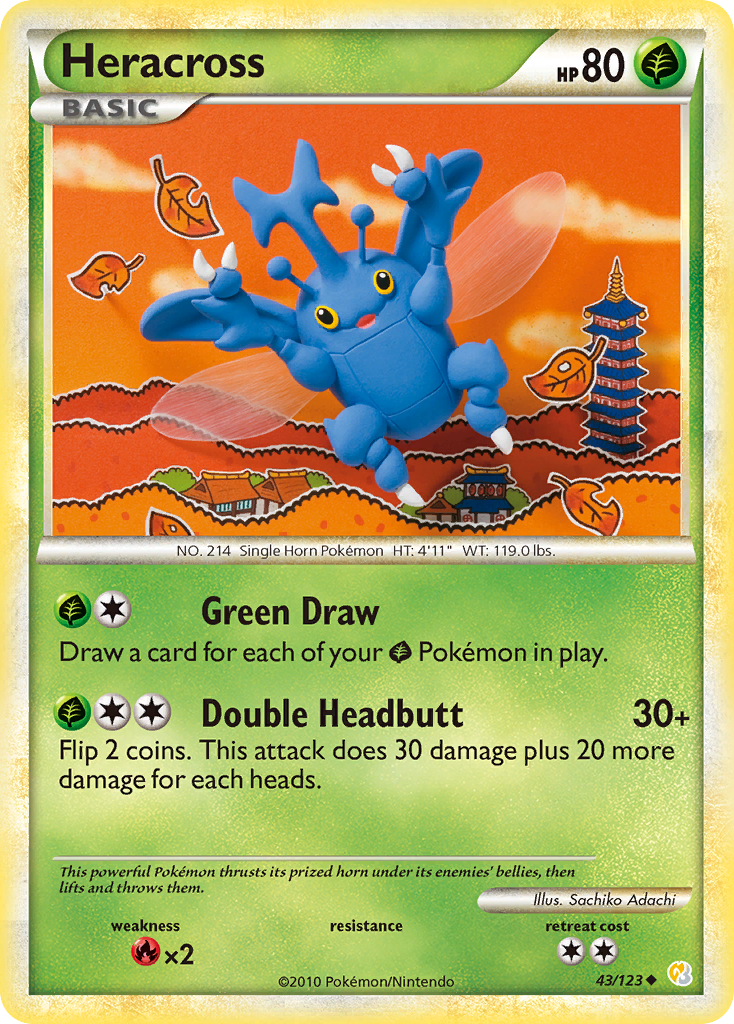 Heracross (43/123) [HeartGold & SoulSilver: Base Set] | Mega City Incorporated