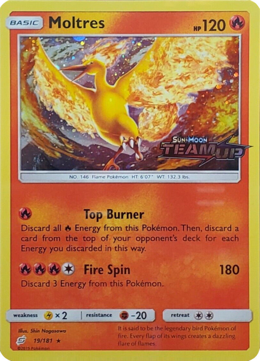 Moltres (19/181) (Stamped) [Sun & Moon: Team Up] | Mega City Incorporated