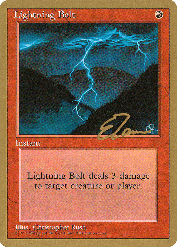 Lightning Bolt (Eric Tam) [Pro Tour Collector Set] | Mega City Incorporated