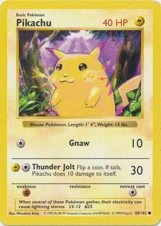 Pikachu (58/102) [Base Set Shadowless Unlimited] | Mega City Incorporated