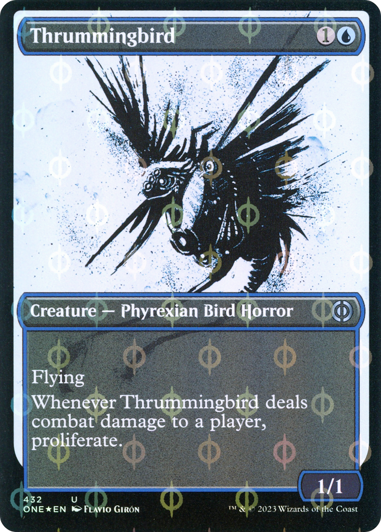 Thrummingbird (Showcase Ichor Step-and-Compleat Foil) [Phyrexia: All Will Be One] | Mega City Incorporated