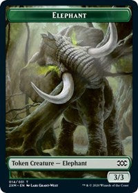 Elephant // Golem Double-sided Token [Double Masters Tokens] | Mega City Incorporated