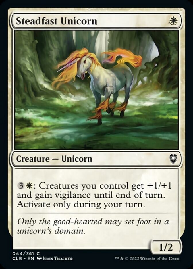 Steadfast Unicorn [Commander Legends: Battle for Baldur's Gate] | Mega City Incorporated