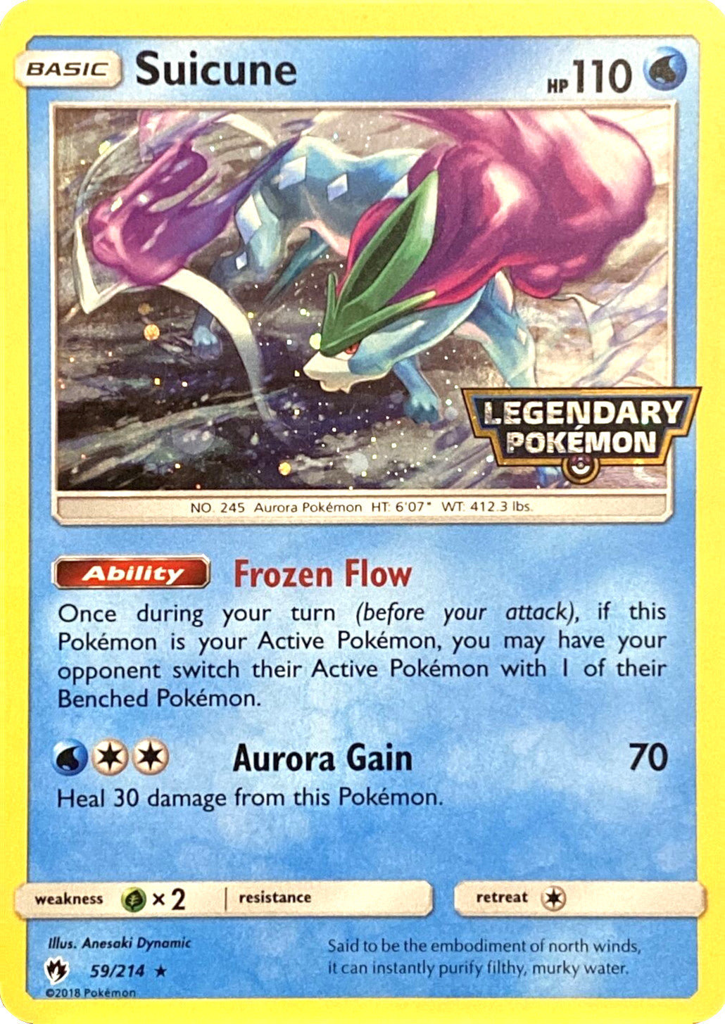 Suicune (59/214) (Legendary Pokemon Stamped) [Sun & Moon: Lost Thunder] | Mega City Incorporated