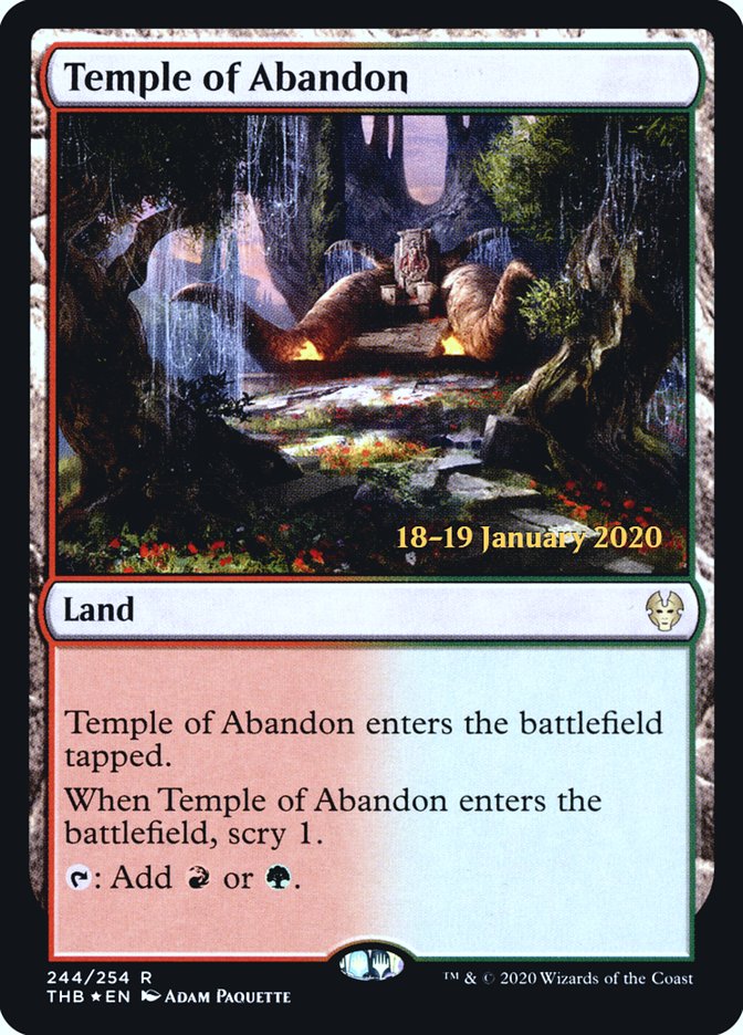 Temple of Abandon [Theros Beyond Death Prerelease Promos] | Mega City Incorporated