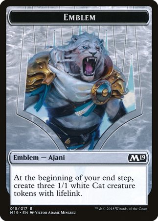 Emblem - Ajani, Adversary of Tyrants [Core Set 2019 Tokens] | Mega City Incorporated