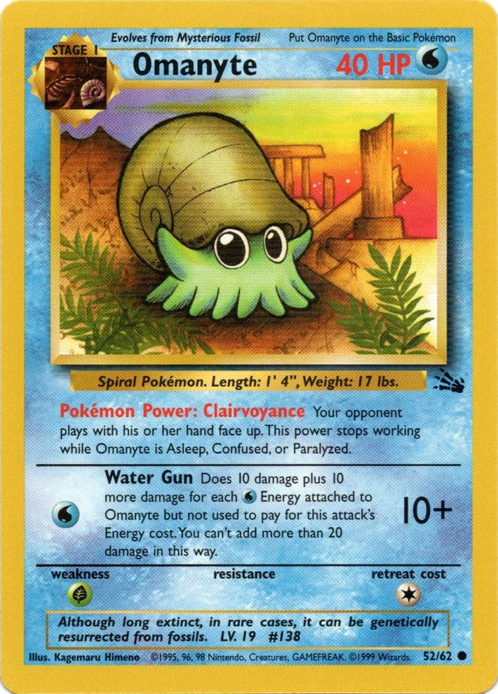 Omanyte (52/62) [Fossil Unlimited] | Mega City Incorporated