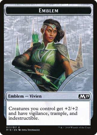 Emblem - Vivien Reid [Core Set 2019 Tokens] | Mega City Incorporated