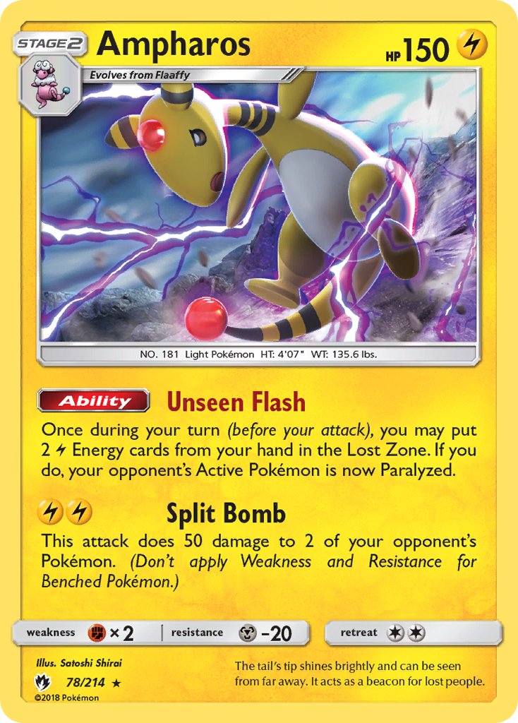 Ampharos (78/214) (Theme Deck Exclusive) [Sun & Moon: Lost Thunder] | Mega City Incorporated