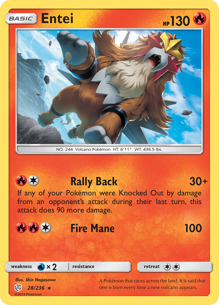 Entei (28/236) [Sun & Moon: Cosmic Eclipse] | Mega City Incorporated