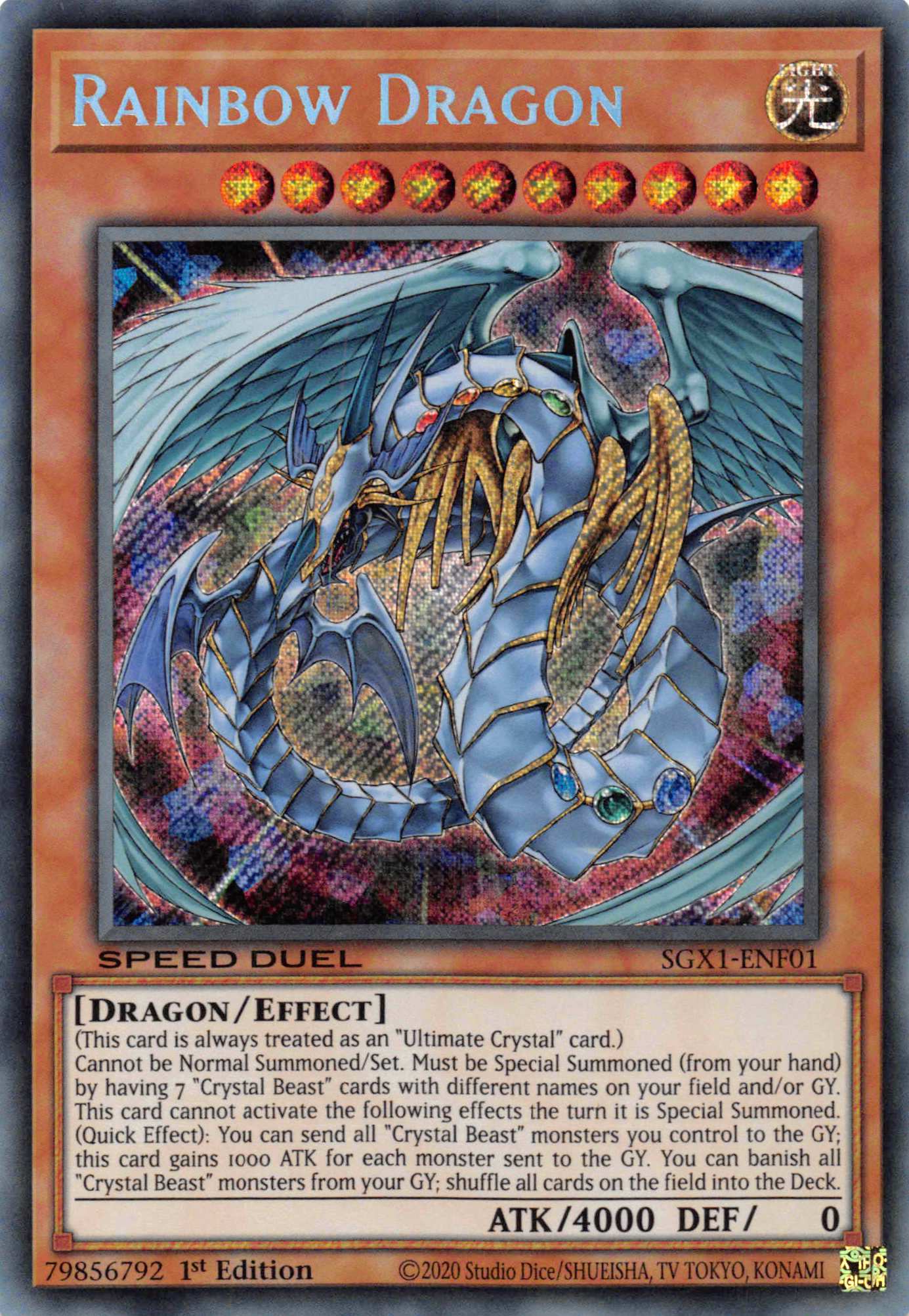 Rainbow Dragon [SGX1-ENF01] Secret Rare | Mega City Incorporated