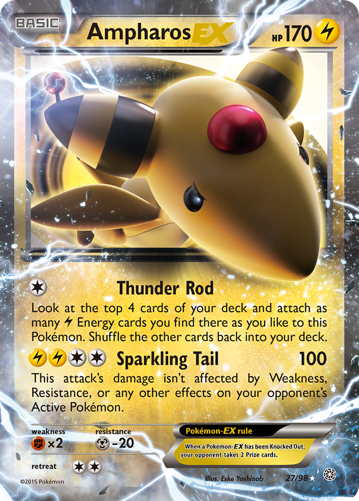 Ampharos EX (27/98) [XY: Ancient Origins] | Mega City Incorporated