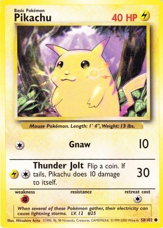 Pikachu (58/102) (Jumbo Card) [Base Set Unlimited] | Mega City Incorporated