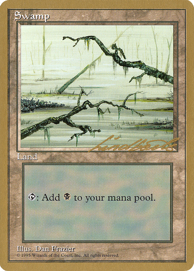 Swamp (ll371) (Leon Lindback) [Pro Tour Collector Set] | Mega City Incorporated