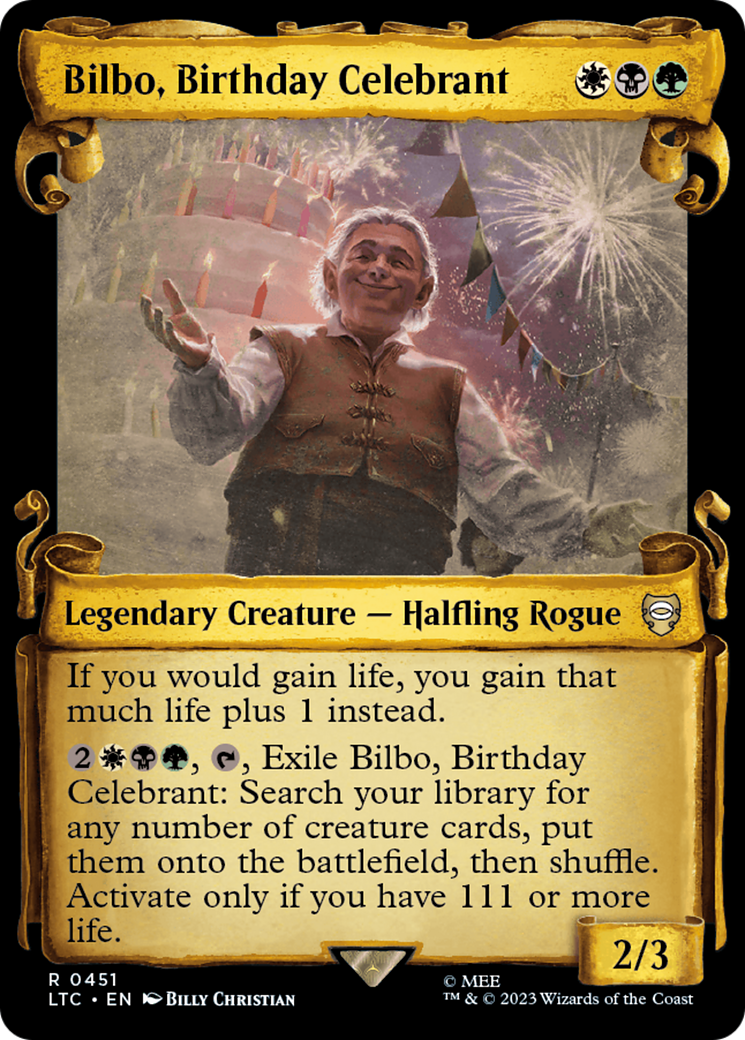 Bilbo, Birthday Celebrant [The Lord of the Rings: Tales of Middle-Earth Commander Showcase Scrolls] | Mega City Incorporated