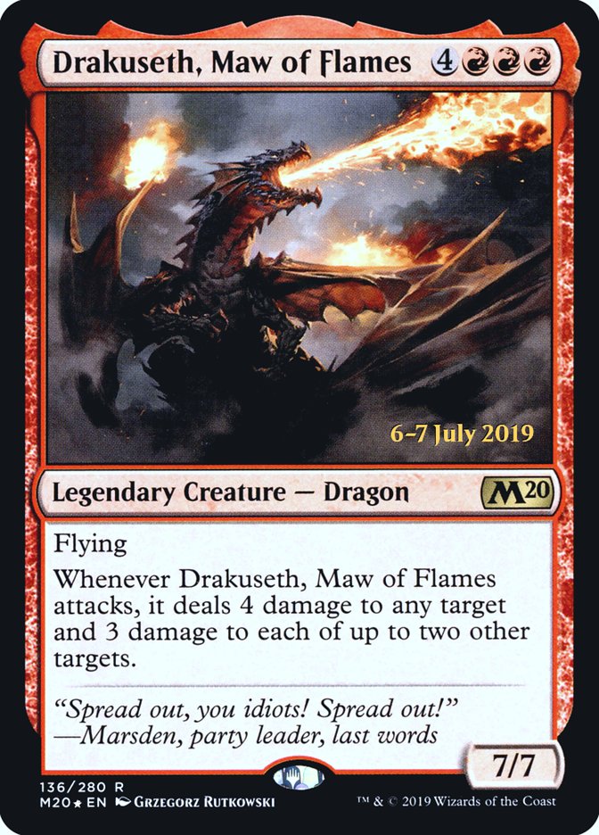 Drakuseth, Maw of Flames  [Core Set 2020 Prerelease Promos] | Mega City Incorporated