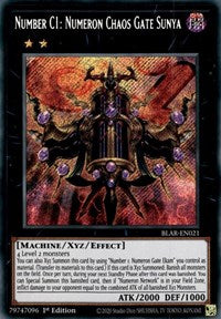 Number C1: Numeron Chaos Gate Sunya [BLAR-EN021] Secret Rare | Mega City Incorporated