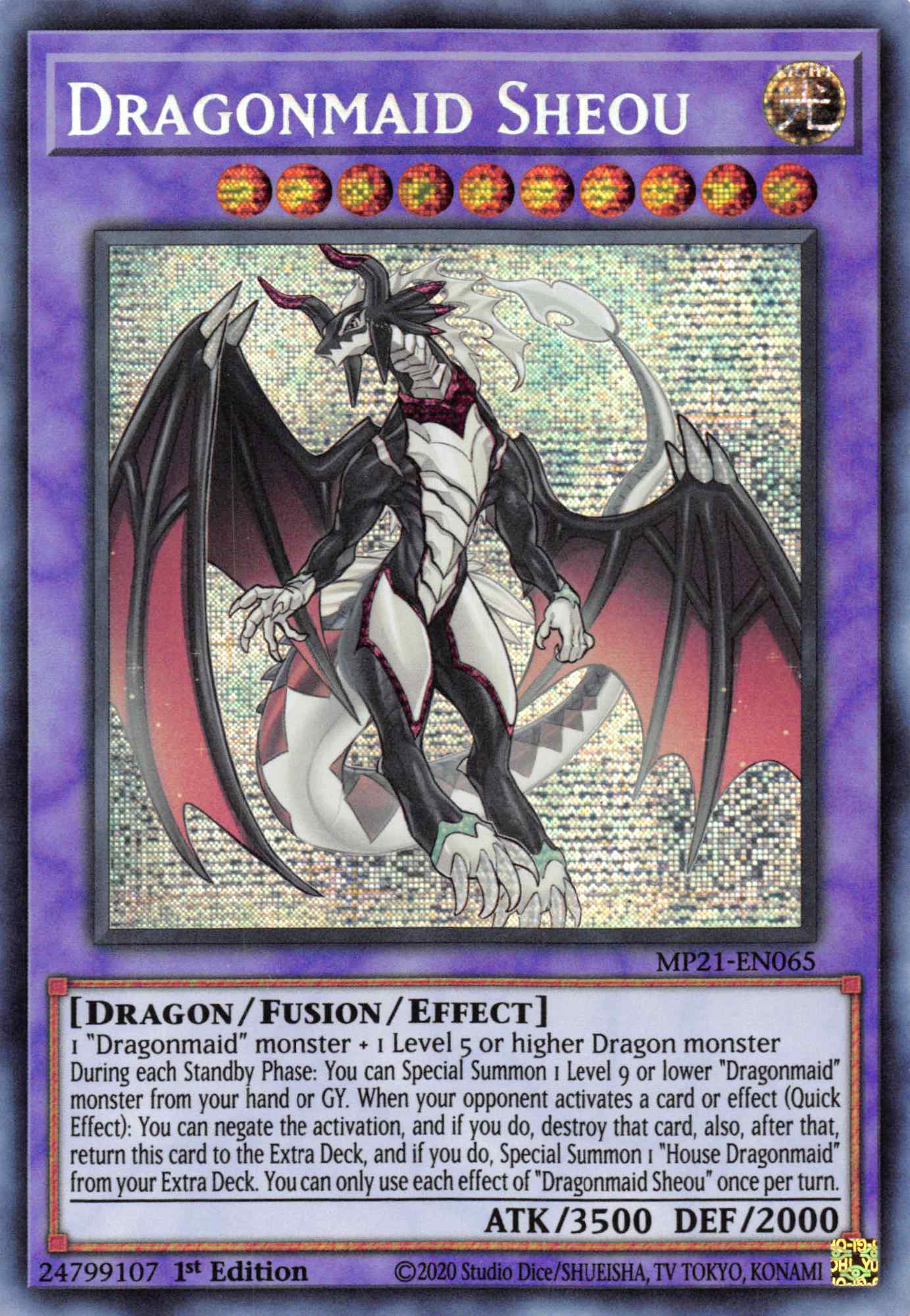 Dragonmaid Sheou [MP21-EN065] Prismatic Secret Rare | Mega City Incorporated