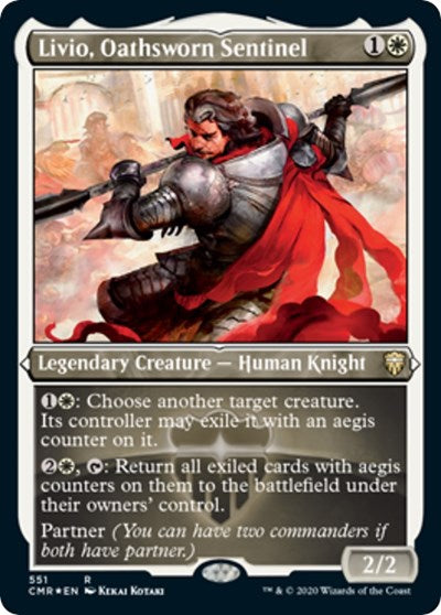 Livio, Oathsworn Sentinel (Foil Etched) [Commander Legends] | Mega City Incorporated