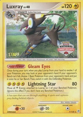 Luxray (7/130) (National Championships) (Staff) [Diamond & Pearl: Base Set] | Mega City Incorporated