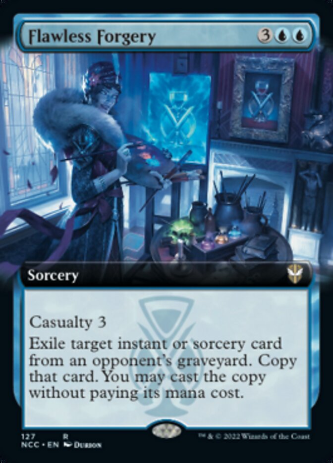 Flawless Forgery (Extended Art) [Streets of New Capenna Commander] | Mega City Incorporated