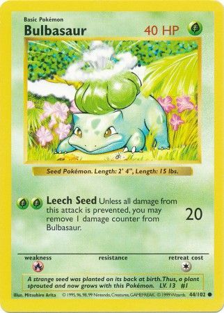 Bulbasaur (44/102) [Base Set Shadowless Unlimited] | Mega City Incorporated