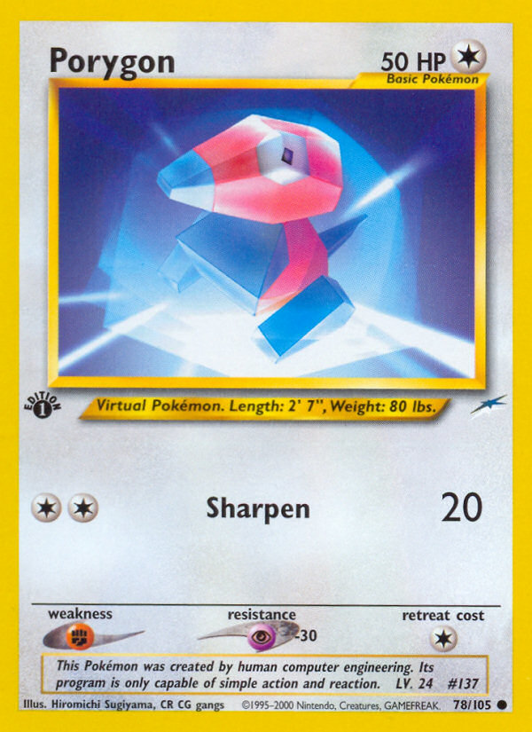 Porygon (78/105) [Neo Destiny 1st Edition] | Mega City Incorporated