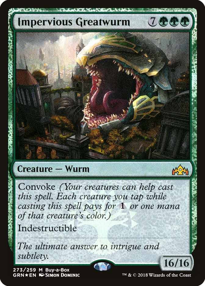 Impervious Greatwurm (Buy-A-Box) [Guilds of Ravnica] | Mega City Incorporated