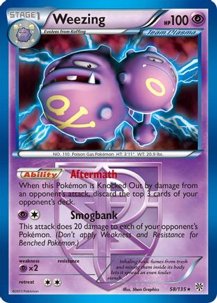 Weezing (58/135) (Theme Deck Exclusive) (Team Plasma) [Black & White: Plasma Storm] | Mega City Incorporated