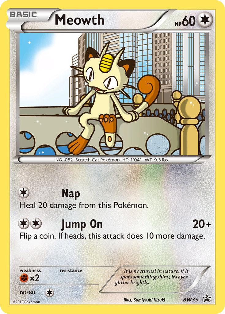 Meowth (BW35) (Cosmos Holo) [Black & White: Black Star Promos] | Mega City Incorporated