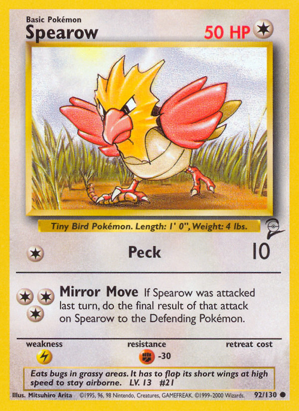 Spearow (92/130) [Base Set 2] | Mega City Incorporated