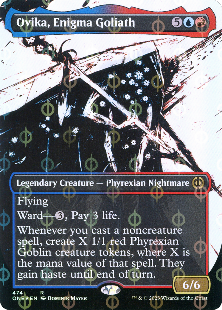 Ovika, Enigma Goliath (Borderless Ichor Step-and-Compleat Foil) [Phyrexia: All Will Be One] | Mega City Incorporated