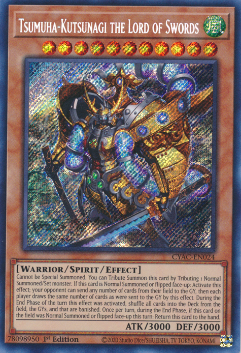 Tsumuha-Kutsunagi the Lord of Swords [CYAC-EN024] Secret Rare | Mega City Incorporated