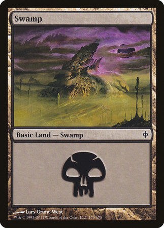 Swamp (170) [New Phyrexia] | Mega City Incorporated