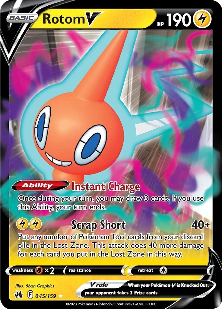 Rotom V (045/159) [Sword & Shield: Crown Zenith] | Mega City Incorporated