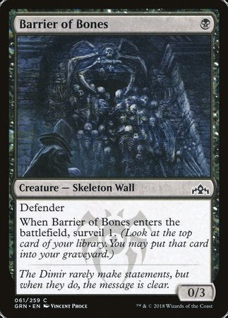 Barrier of Bones [Guilds of Ravnica] | Mega City Incorporated